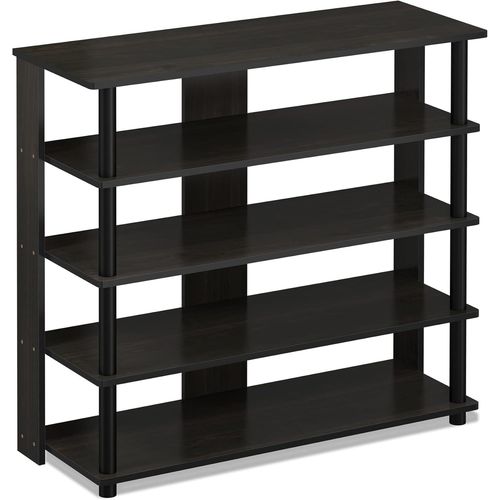Turn-N-Tube Compact 5 Tier Multi Storage Shoe Rack, Espresso/Black