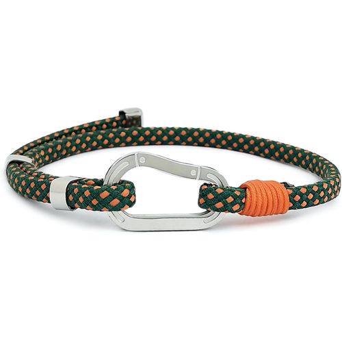 Men's Women's Adjustable Silver Steel Carabiner Bracelet