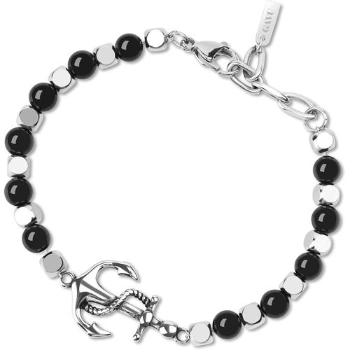 Men's Anchor Bracelet Stone Charm