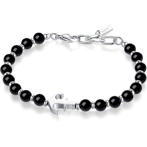 Men's Anchor Stone Charm Bracelet