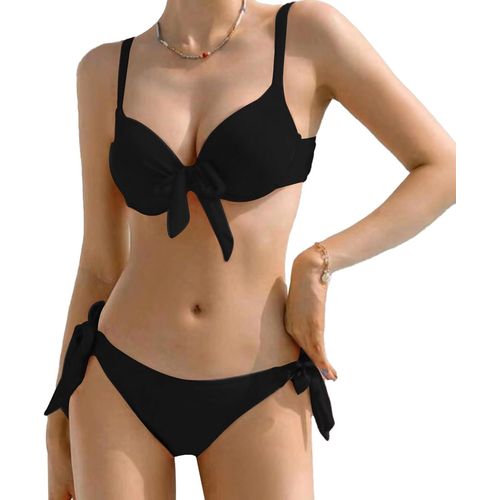 Women's Two Piece Bikini Set Sexy Push Up Chic Classic Adjustable Knotted Beach Bikini G-String Bikini Bottom