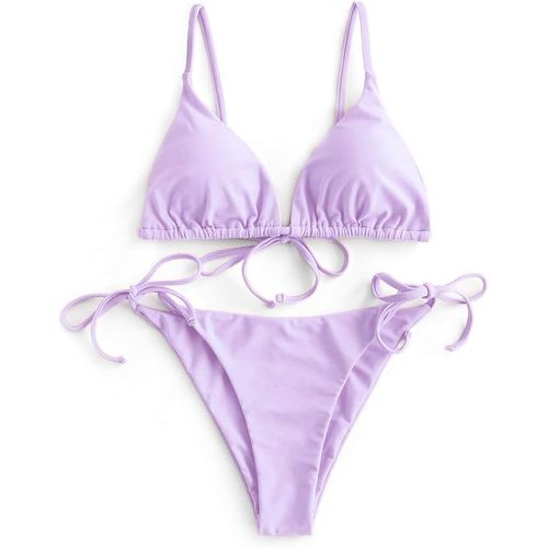 Women Leopard Print Padded Bikini Set Spaghetti Triangle Bikini Swimsuit