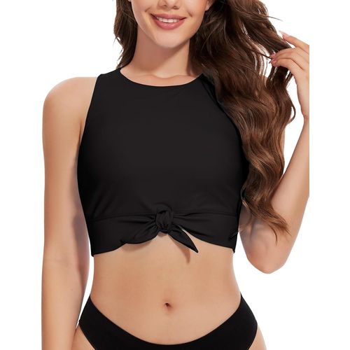Tankini Top For Women - Unique Swimsuit With Cups Sexy Bikini Push Up Crop Top (Tankini Top Only)