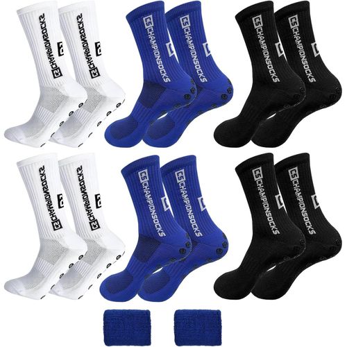 Non-Slip Foot Socks,6 Pairs Men's Non-Slip Socks,Grip Rugby Socks For Men Women,Thick Breathable Grip Socks For Football Rugby Basketball Tennis Trekking