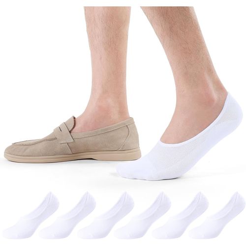 Invisible Socks Men Women Socks 6-9 9-11 Elastic Cotton 6 Pairs Short Low Breathable Non-Slip Socks For Loafers Loafers Sneakers In White Black Grey