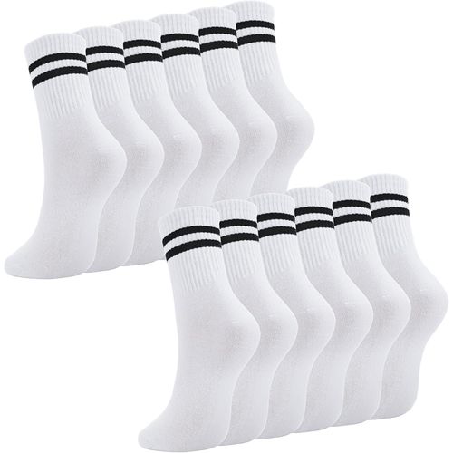 6 Pairs Of Sports Socks For Men And Women White Socks High Tennis Socks Breathable Absorbent Running Socks Women Men 5-9,White,One Size
