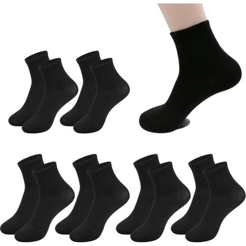 6 Pairs Tennis Socks For Men And Women,36-43 Mid-Calf Breathable Sports Socks,Retro Cotton Socks,Black