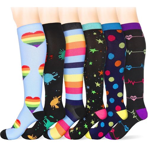 Compression Socks For Women Men 6 Pairs Compression Stockings Compression Socks For Sports,Cycling,Flight Travel,Nurses