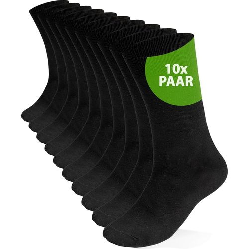 10 Pairs Mens Socks 95% Cotton 5% Elastane Black