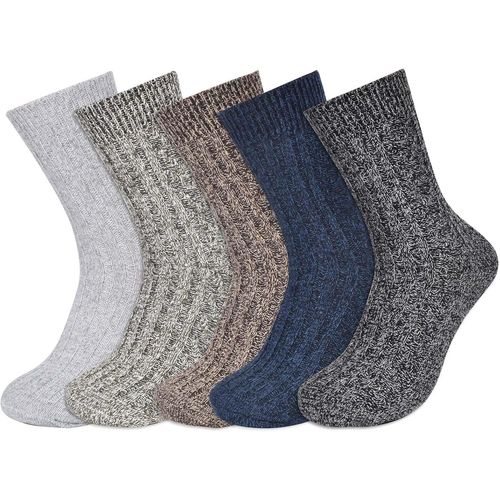 Men's Warm Socks 5 Pairs Of Christmas Socks Men Winter Socks Men Thick Breathable Winter Warm Socks For Men Home Leisure Christmas Gift (Eu 39-46),Multicolored,One Size