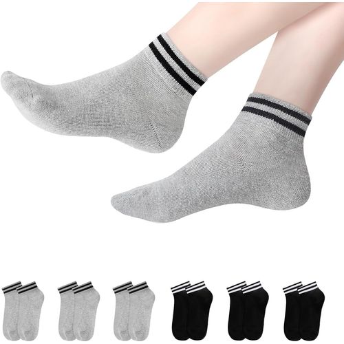 6 Paires Chaussettes Femme Homme-Chaussettes Basses Pour Running Travail Randonnées Rétro Classiques