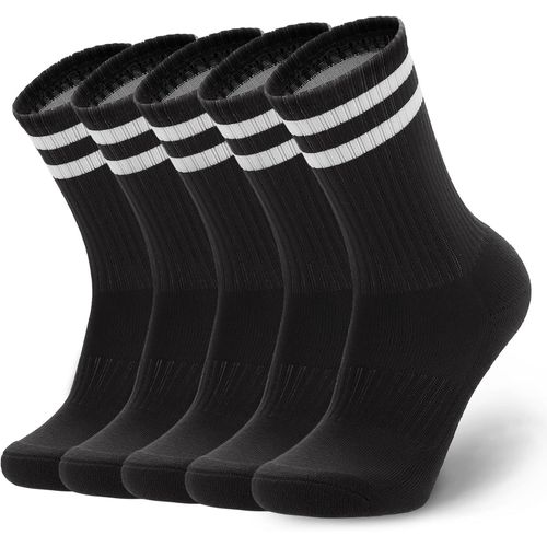 5 Pairs Striped Cotton Padded Socks For Men Women Teens