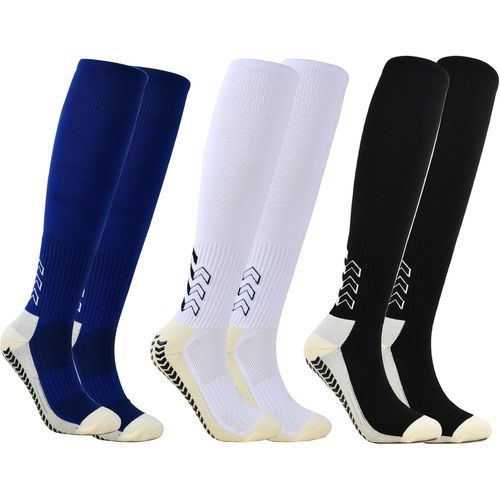 Men's Non-Slip Football Socks For Boys Football Socks Non-Slip Sports Socks For Basketball Rugby Tennis,Black,White,Blue,One Size