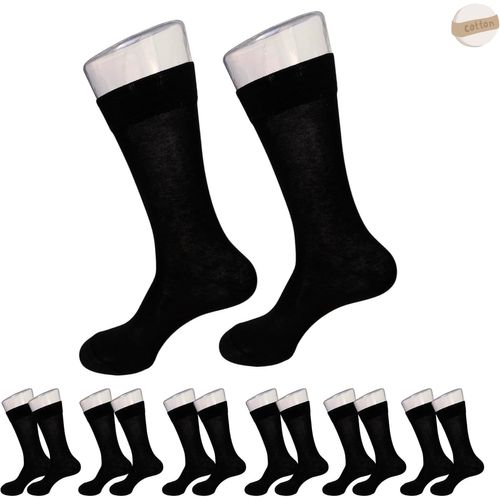 6 Pairs Mens Black Cotton Breathable Long Socks Casual Long Socks For All Occasions