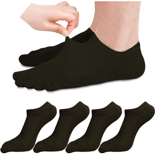 5 Pairs Women Cotton Lace Up Socks Low Cut 5 Finger Socks For Men Breathable Soft
