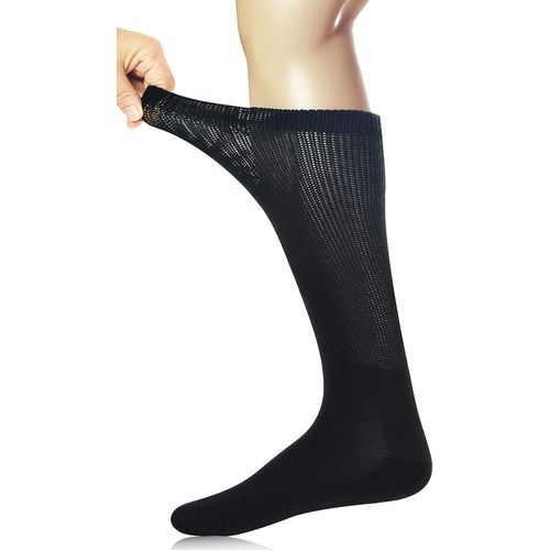 3 Pairs Mens Cotton Diabetic Seamless Toe Socks Size 6-11