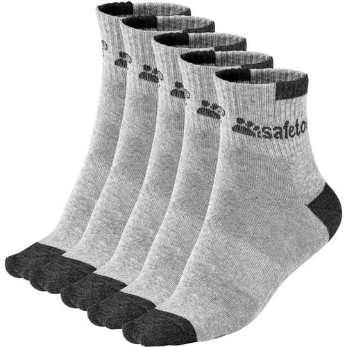 Safetoe Natural Cotton Socks 7 Pairs Versatile Antibacterial Training Socks For Men And Women,Breathable Ankle Socks For Work And Leisure,Grey