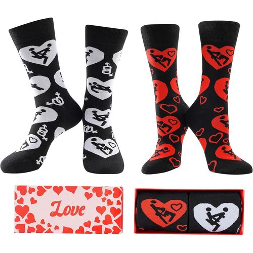 Gift Socks Couple Socks Novelty Men Women Funny Socks Unisex Socks Knee Tube Socks 1 Pair/2 Pairs Valentine's Day Gift