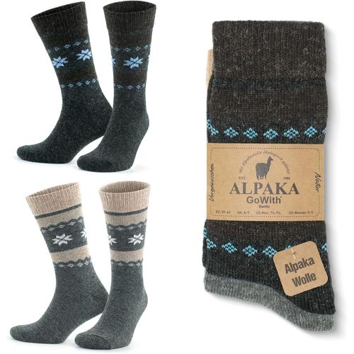 Alpaca Wool Socks For Men And Women,Unisex Thermal Crew Socks For Hiking,Work,Outdoor,Mod:3097,2 Pairs