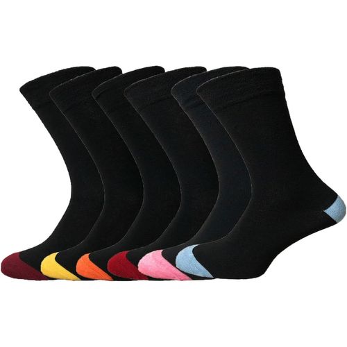 Mens Diabetic Socks Non Elastic Soft Comfortable Cotton Rich Colorful Socks Size 6-11 Black,Black,One Size