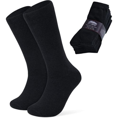 Men's Mid-Calf Socks,Pack Of 12 Pairs Of Black Socks For Men,Comfortable,Breathable,Cotton Blend,One Size Fits All Men Teenagers Size 6-11