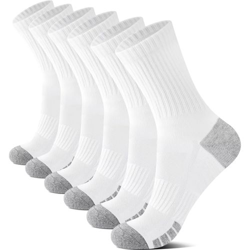 6 Pairs Of Socks Men Tennis Socks Women Sports Socks Hiking Crew Padded Breathable Soft Cotton Socks