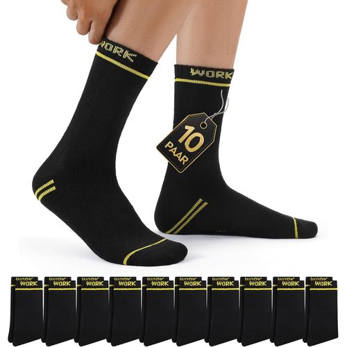 Men's Work Socks 10 Pairs Warm Crew Cotton Work Socks Men High Sports Winter Socks