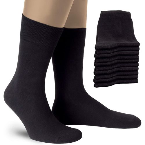 Black Socks For Men And Women (Pack Of 10)-Premium Socks-Cotton Stockings-Made In Europe-Oeko-Tex 100