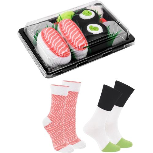 2 Pairs Sushi Socks For Men And Women Salmon Nigiri Cucumber Maki