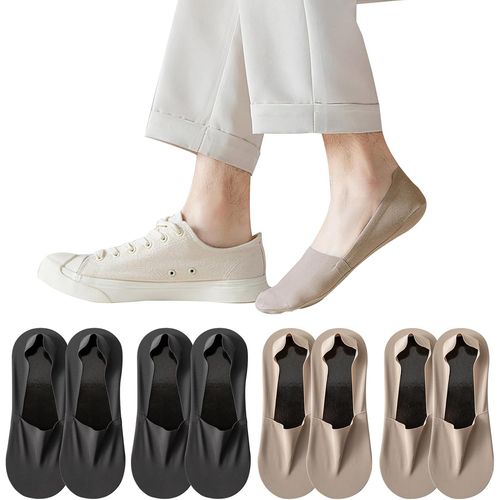 4 Pairs Of Invisible Men's Socks,Slim Low Breast Invisible Men Breathable Non-Slip Invisible Training Shoes And Sports Socks,Size Eu 39-43