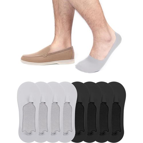 8 Pairs Men's Invisible Low Socks Breathable Short Socks With Non-Slip Silicone Sports Socks Silk Socks For Men