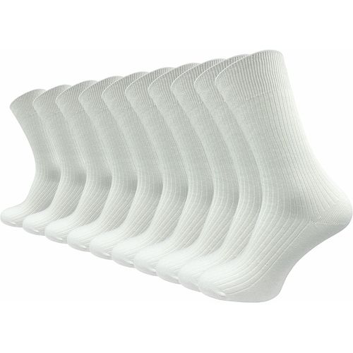 10 Pairs Mens White Socks 100% Cotton|Pure Cotton Medical Socks|Medical Socks Temperature Resistant