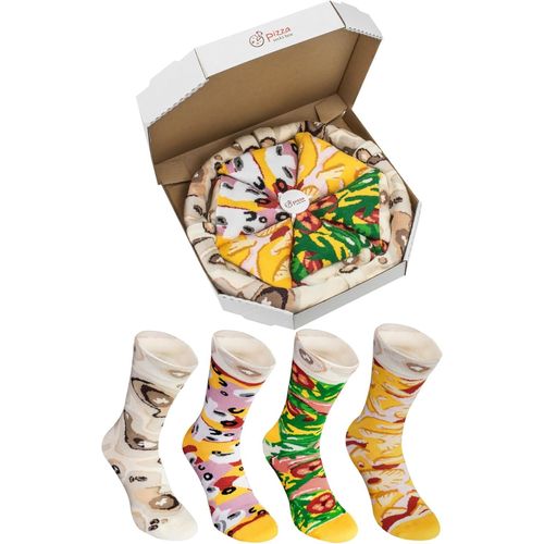 Boîte De Chaussettes À Pizza Pour Homme Et Femme-Mélange De Chaussettes À Pizza Italiennes Hawaii Capricciosa-4 Paires