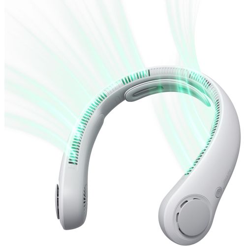 Upgraded Portable Neck Fan,Personal Neck Warmer Hands Free 5 Speed Adjustment 5000mah Portable Quiet Rechargeable Gifts For Women Men-Misty Gray
