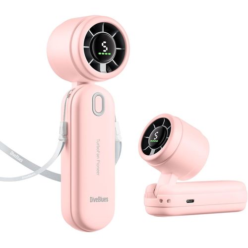 3 in 1 Portable Handheld Turbo Air Fan,4000mAh USB Rechargeable Personal Fan with 5 Speeds,Up to 12H Cooling,Essential for Travel