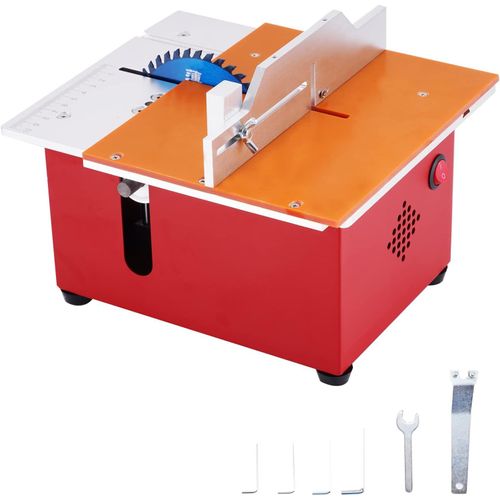 KGABERY-Mini Table Saw Mini Precision Table Saw Portable 360W Height Adjustable Circular Saw Blade With Push Table For Craft Cutting Can Saw Wood/Metal/Plastic T60