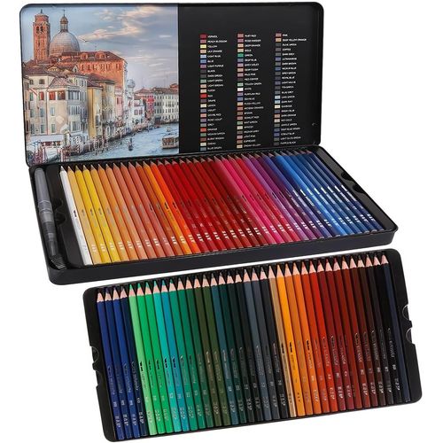 Kgabery-72 Watercolour Pencils,Adult Colouring Pencils For Mixing,Layering And Watercolour Painting,Coloured Pencils¿Protected In A Presentation Box #01