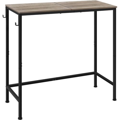 Kgabery-Norceesan Narrow Metal Console Table Hallway Side Table Modern Coffee Table Adjustable Legs Vintage Black Industrial Design Living Room Hallway 80×30×70cm