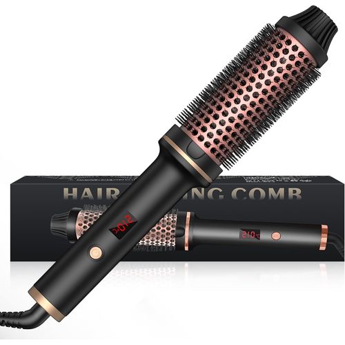 Kgabery-3 In 1 38mm Thermal Brush Heated Round Brush Curling Brush Lcd Curling Brush 120-210¿ Increase Hair Volume Curling Hair Double Voltage