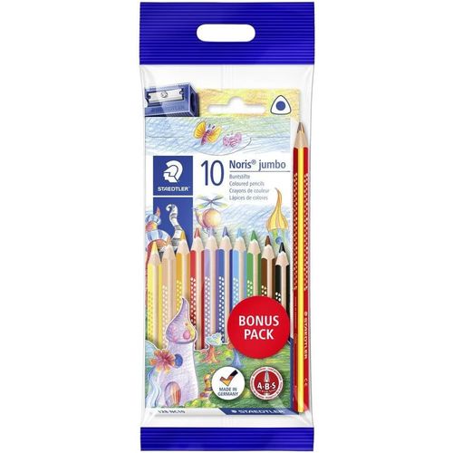 Kgabery-61 Set8 Pack Of 10 Triangular Coloured Pencils Large Module+Pencil Sharpener+1 Coloured Pencils