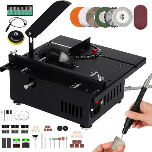 KGABERY-Mini Table Saw For Craftsmen 400W Multifunctional Mini Table Saw Portable Small Table Saw With Extended Work Surface 0-90° Cut For Diy Wood Acrylic And