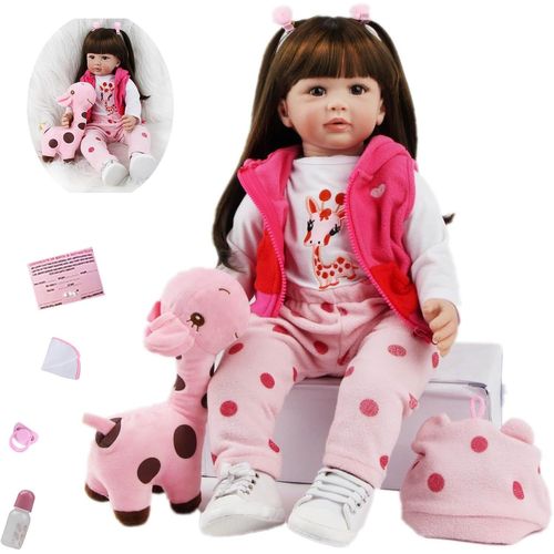 KGABERY-60Cm Handmade Soft Silicone Vinyl Reborn Babies Dolls As A Real Newborn Baby Christmas Gift