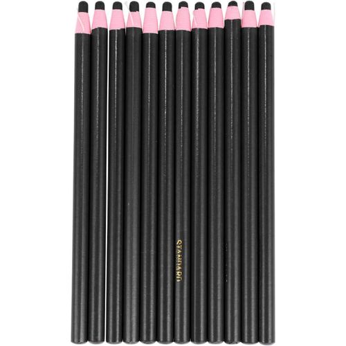 Kgabery-12 Pieces China Marker Peelable Pencil Black Wax Pencil Drawing Marking Pencils Pencil For Wood Garment Metal Glass Fabric