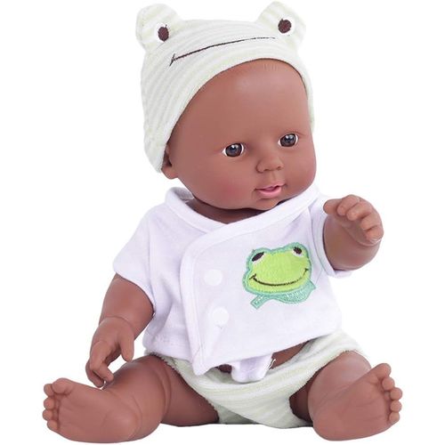 KGABERY-Reborn Baby Doll Soft Vinyl Silicone Realistic African Baby Doll With Hat Clothes Realistic Baby Play Doll Newborn Baby Toys For
