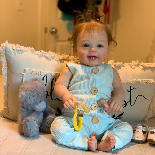 KGABERY-Reborn Doll 22''/55Cm Realistic Baby Reborn Boy Soft Silicone Soft Vinyl Simulation Cute Reborn Toddler Boy Girl Toys