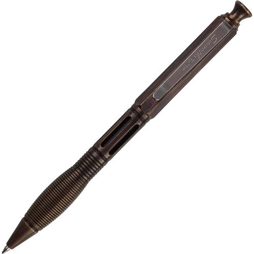 Kgabery-Solid Brass Ballpoint Pen Press Retractable Gel Pen Compatible With Pilot G2 Refills Stainless Steel Pen Clip Large Grip Overweight Black (Prg130bk)