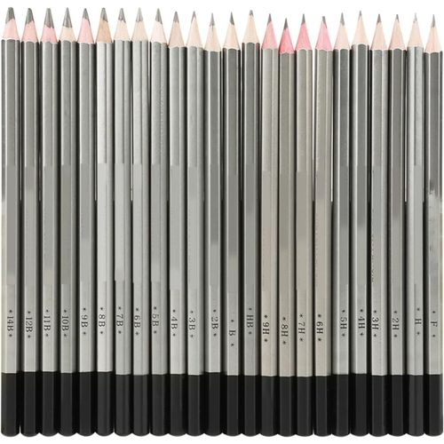 Kgabery-24pcs Drawing Pencils Sketching Pencils Graphite Non-Toxic Color Painting Art Sketching Pencil 9h-14b 24 Hardness