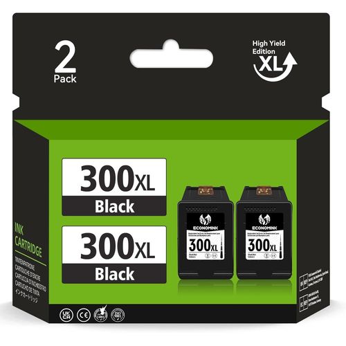 KGABERY-300Xl Remanufactured Ink Cartridge For Hp 300 Xl Black For Photosmart C4680 C4780 Deskjet F4280 F4580 F2480 F2400 F2420 F4500 Envy 120 100 114 110 Printer (2-Pack)