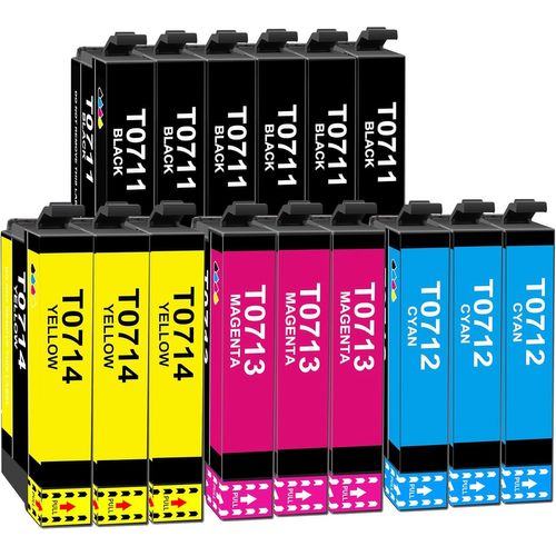 KGABERY-T0715 Ink Cartridge Compatible With Epson T0711 T0712 T0713 T0714 With Epson Stylus Sx200 Sx215 Sx218 Sx400 Sx415 Sx510W Sx515W Dx5050 Dx8450 (Pack Of 15)