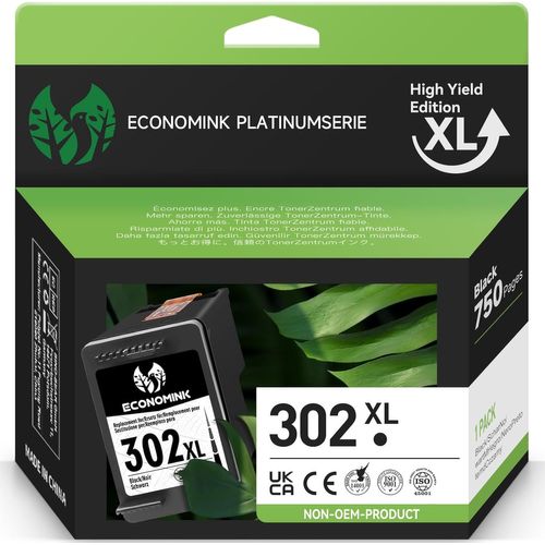 KGABERY-Remanufactured 302 Xl Black 302 Black Cartridge For Hp 302 Ink 302 For Deskjet 2130 3634 3636 Officejet 3833 5220 3831 3830 5232 Envy 4525 4527 4520 Printer (1-Pack)